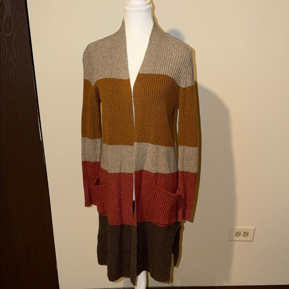 LOFT Multicolor Striped Cardigan - size small